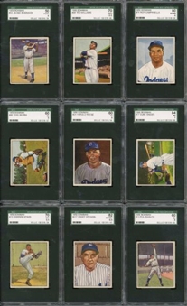 1950 Bowman Complete Set of 252 cards with Nine SGC Graded Cards